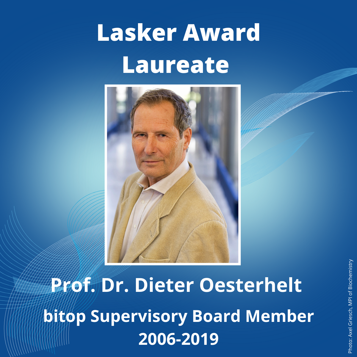 Lasker Award für Prof. Dr. Dieter Oesterhelt